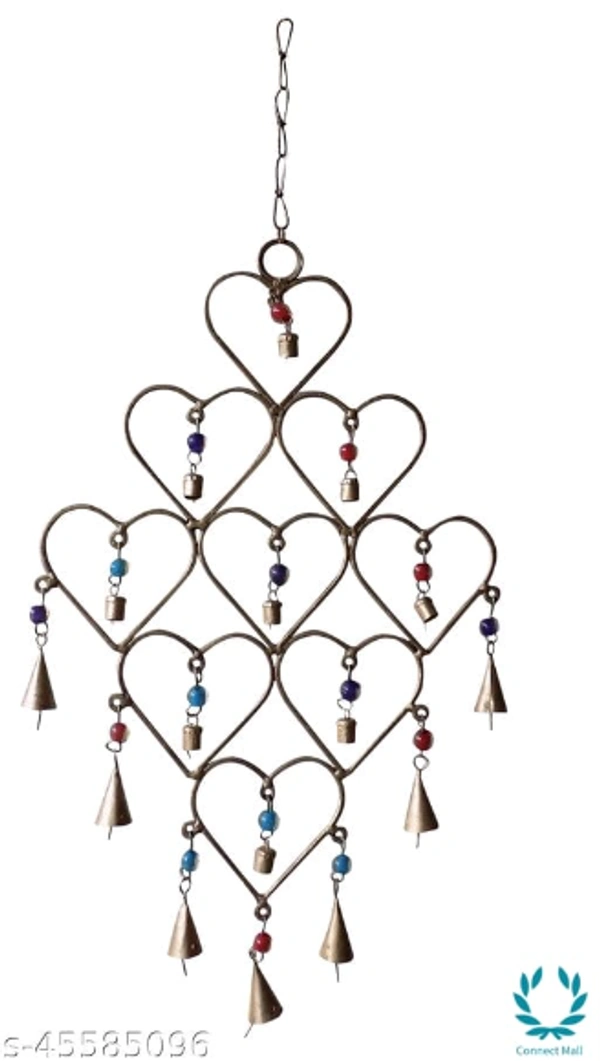 Haq-9 Heart Windchime - L XH XB :(11.5 X1 X 26.5)inch, Handicraft, Multipack: 1